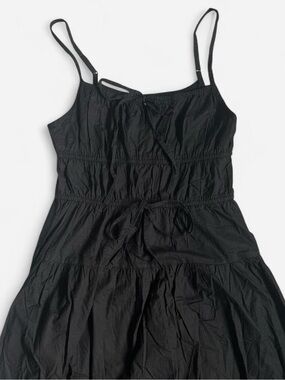 Sim&Sam Black Milkmaid Poplin Maxi Dress